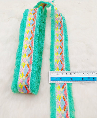 Kilim Pattern Trim, Tassels Threads Fringe Trim, Summer Trim